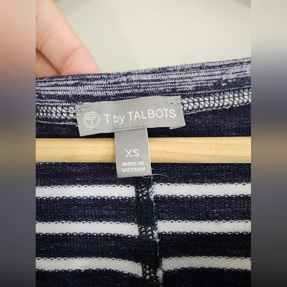 T By Talbots Multicolor striped shift dress comfy Elastic waist women's XS - Picture 9 of 10